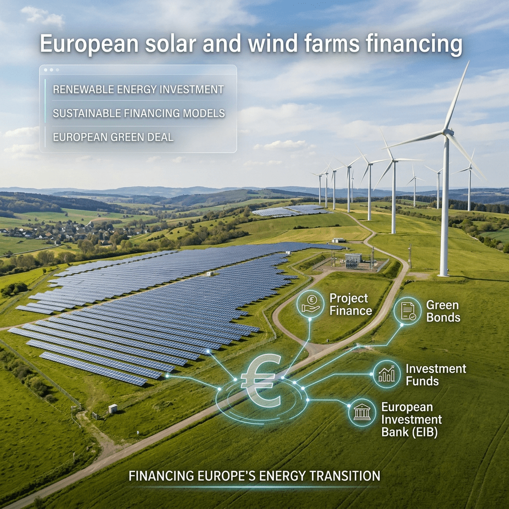 Large scale solar farm in Europe with utility-grade infrastructure