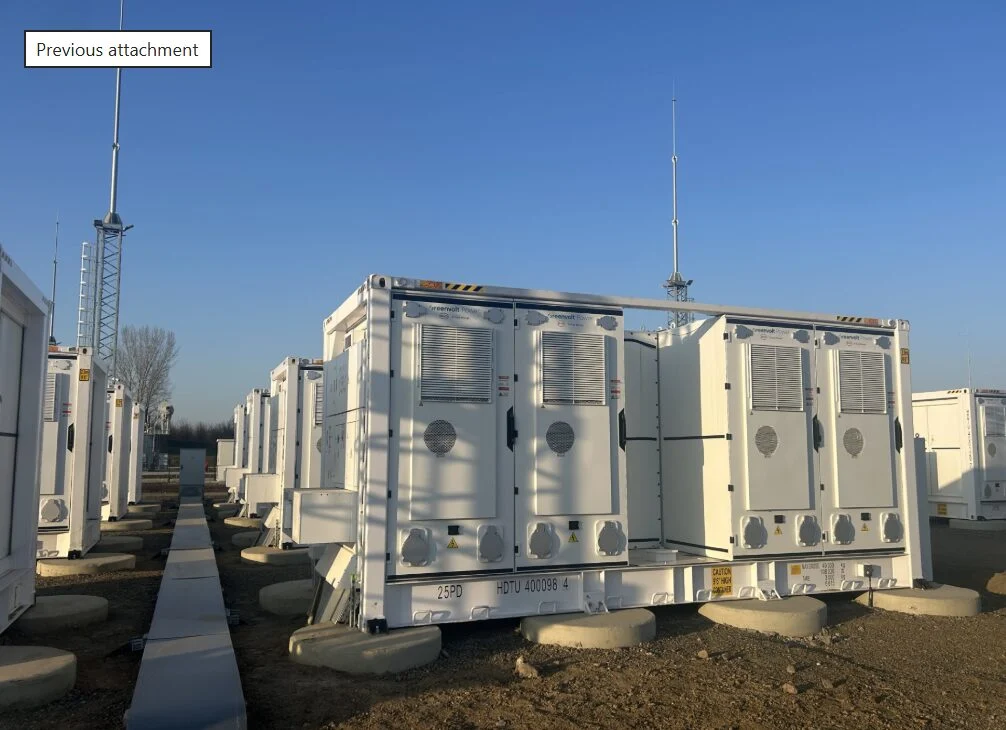 Large scale utility battery energy storage system containers in a grid-connected field environment.