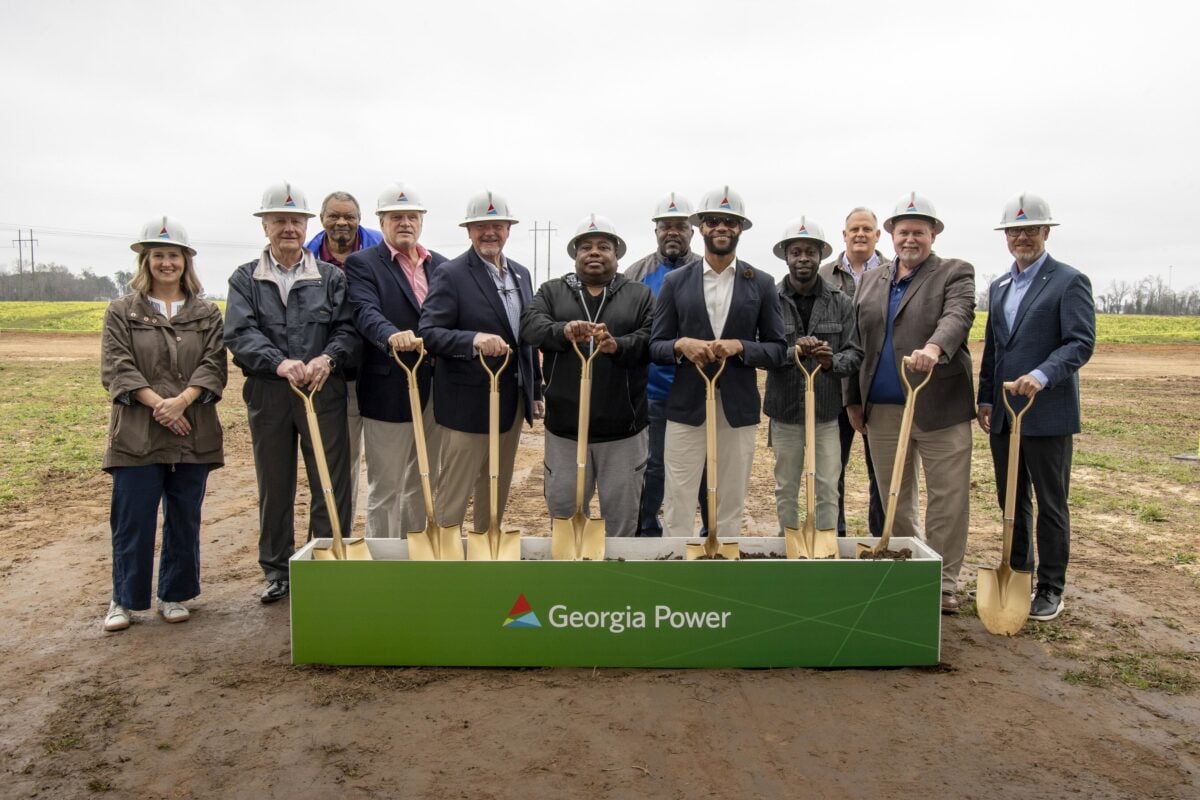 Large scale battery energy storage system containers installed on a utility-scale solar farm site