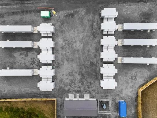 Large scale battery energy storage system containers in a grid-connected field