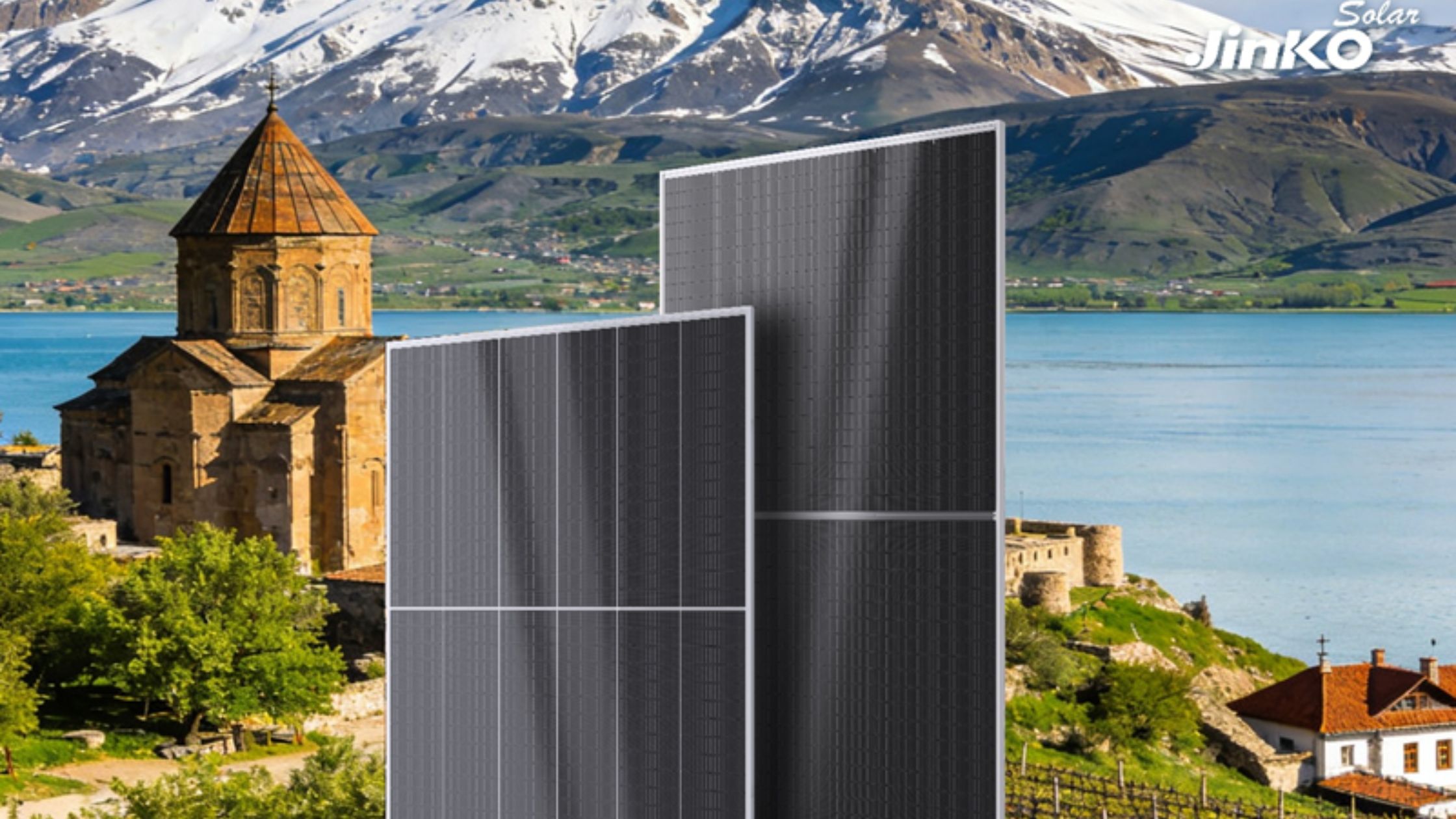 JinkoSolar Tiger Neo 3.0 solar modules installed in a large ground-mounted power plant.