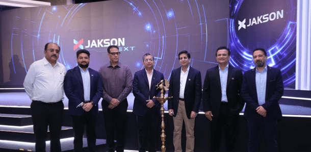 JAKSON Group logo and solar energy product display