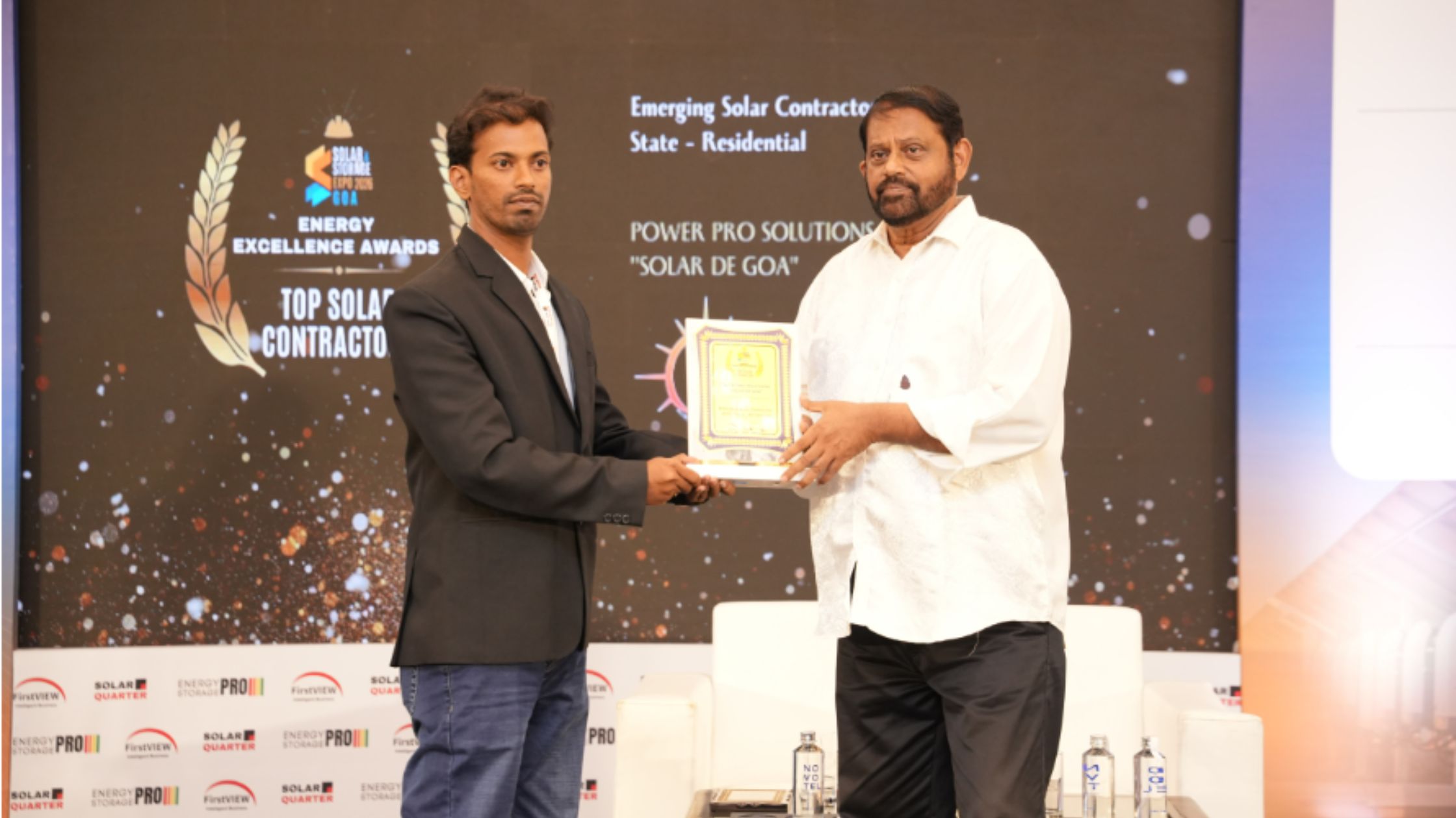 Award presentation for Power Pro Solutions at the Goa Energy Excellence Awards 2026