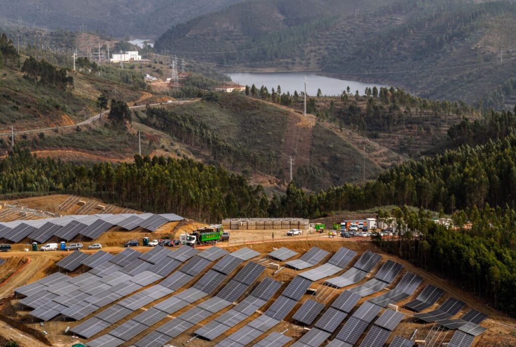 Financial growth chart showing solar energy investment trends in the European renewable market