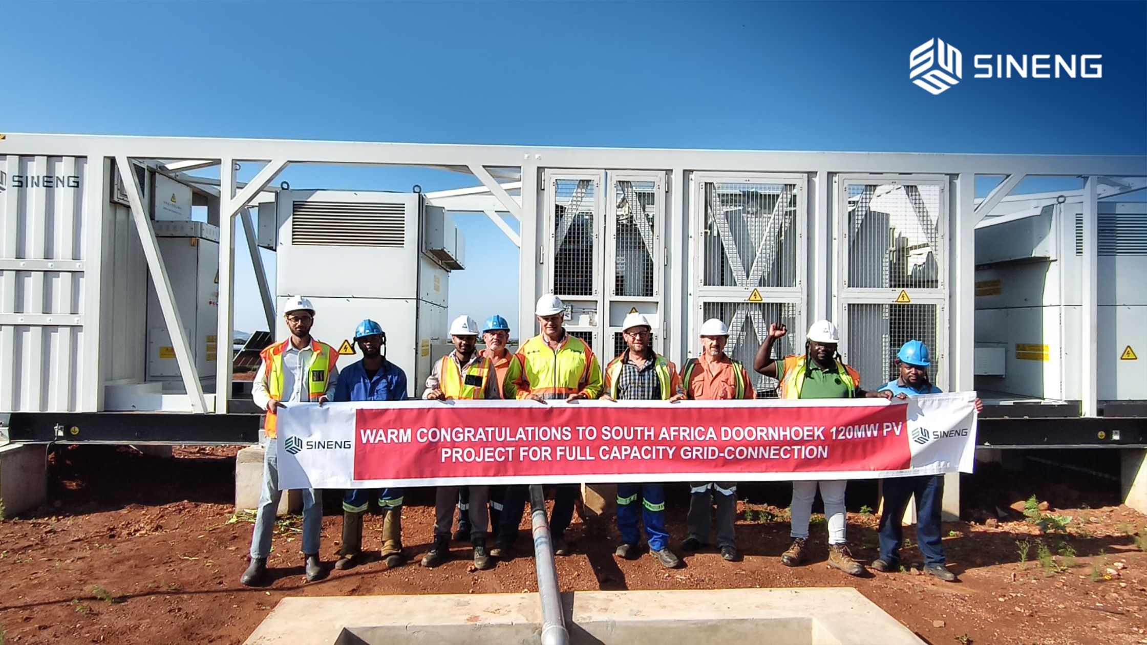 Large scale solar inverter skids installed at a utility-scale solar PV field site