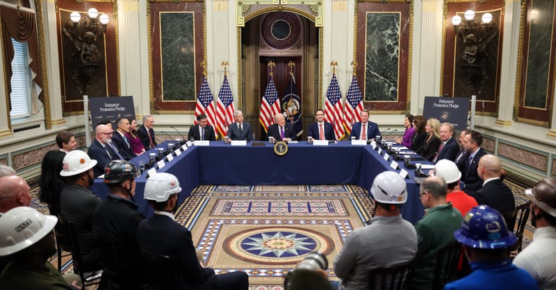 Data center server racks connected to a renewable energy grid management dashboard interface.