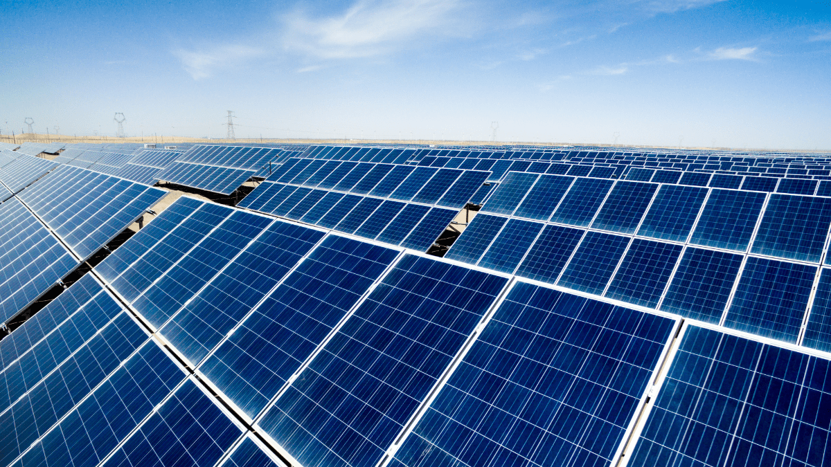 Aerial view of a decentralized solar array on a Portuguese residential complex
