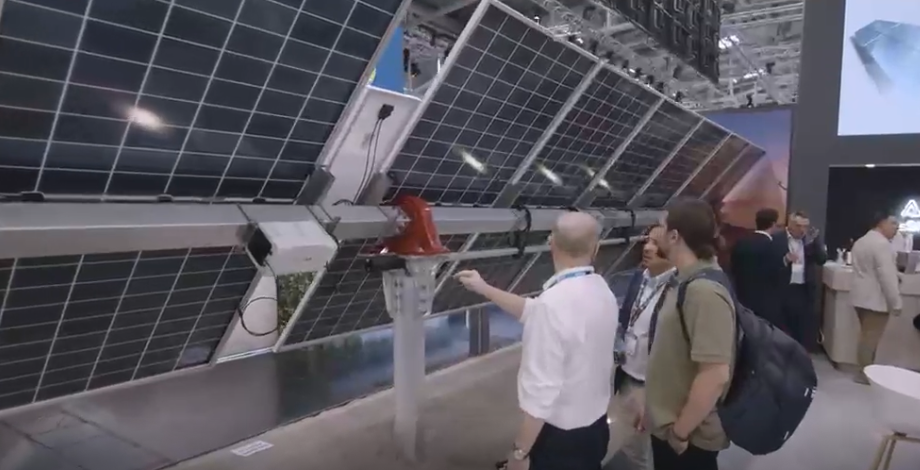 Large scale solar tracker structure with long horizontal torque tube and PV panels